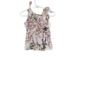 Doe A Deer Floral Girls Tie Shoulder Top Nwt